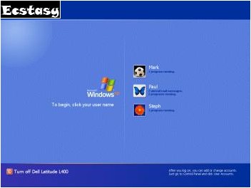 Pihlaovac obrazovka ve Windows XP